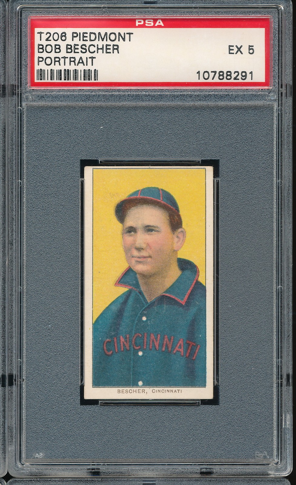 T206 Piedmont 350/25 Bob Bescher (Portrait) PSA 5 - Cincinnati Reds