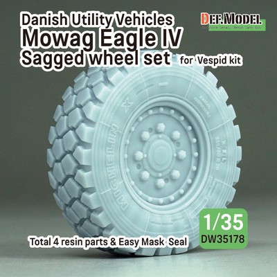 DEF 1/35 Danish Utility Vehicles Mowag Eagle IV Sagged Wheel set for Vespid kit