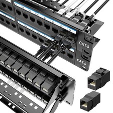 Jadaol UL Listed 48 Port Patch Panel Rackmount or Wall Mount 19-Inch, 2U Ca...
