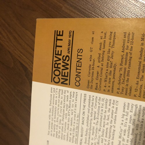 Corvette News Magazine 1970 Juego Completo - 6 Ediciones - Buen Estado, Ligero Desgaste - Imagen 12 de 23