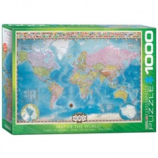 Puzzle - World Map With Flags - 1000 Pieces