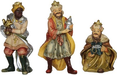 Krippenfiguren Heilige Drei Könige 3-teilig Polyresin 12 cm Deko