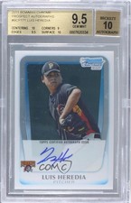 2011 Bowman Chrome Prospects Luis Heredia #BCP171 BGS 9.5 GEM MINT Auto 0l2