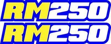 RM 250 Blue Swingarm Airbox Number Plate Decals Stickers Rm250 RMX mx graphics