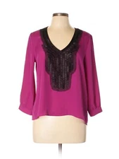 Collective Concepts Women Purple Long Sleeve Blouse M