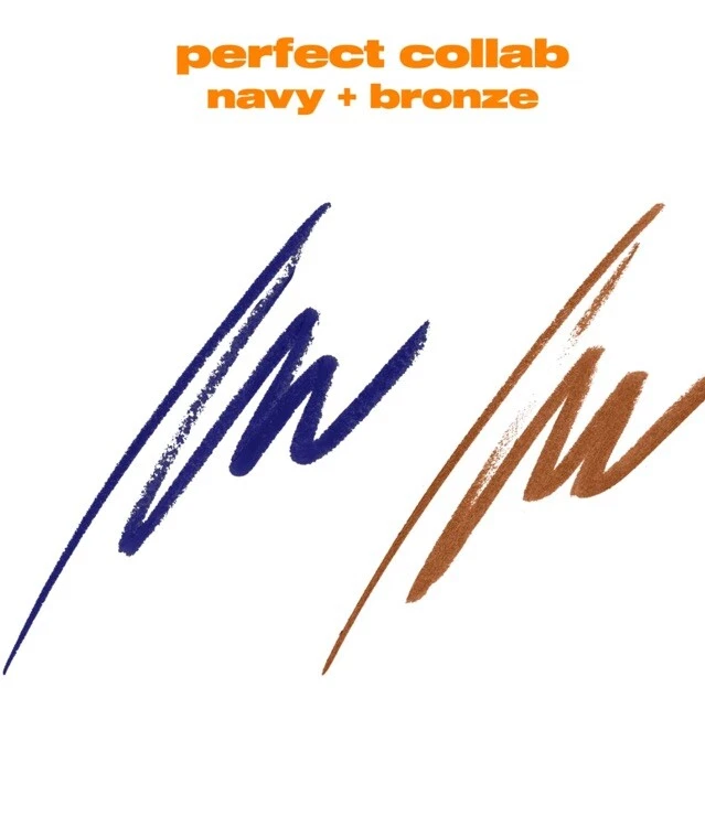 BELLEZA PARA CERTEZA Delineador de Ojos Colaboración Perfecto Dúo en Azul Marino y Bronce NUEVO Maquillaje Foto 2 de 3