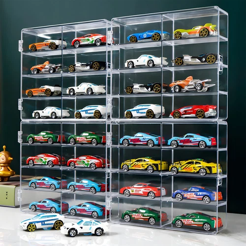 2er Pack 1/64 Diecast 8 Auto Vitrine mit Verriegelung Riegel Stapelbar Organizer Box - Bild 6 von 10