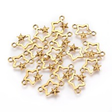 20 dijes de estrellas oro envejecido conector celeste eslabones hallazgos abiertos a granel 19 mm