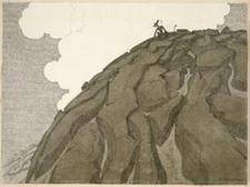 Rauhes Land Franz Sedlacek 1915 Art Print – Austrian Expressionist Landscape