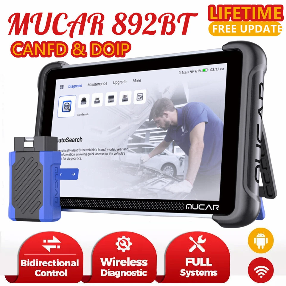 MUCAR 892BT PRO Full System Bidirectional OBD2 Scanner Tool Auto-VIN Free Update - Image 2 of 4