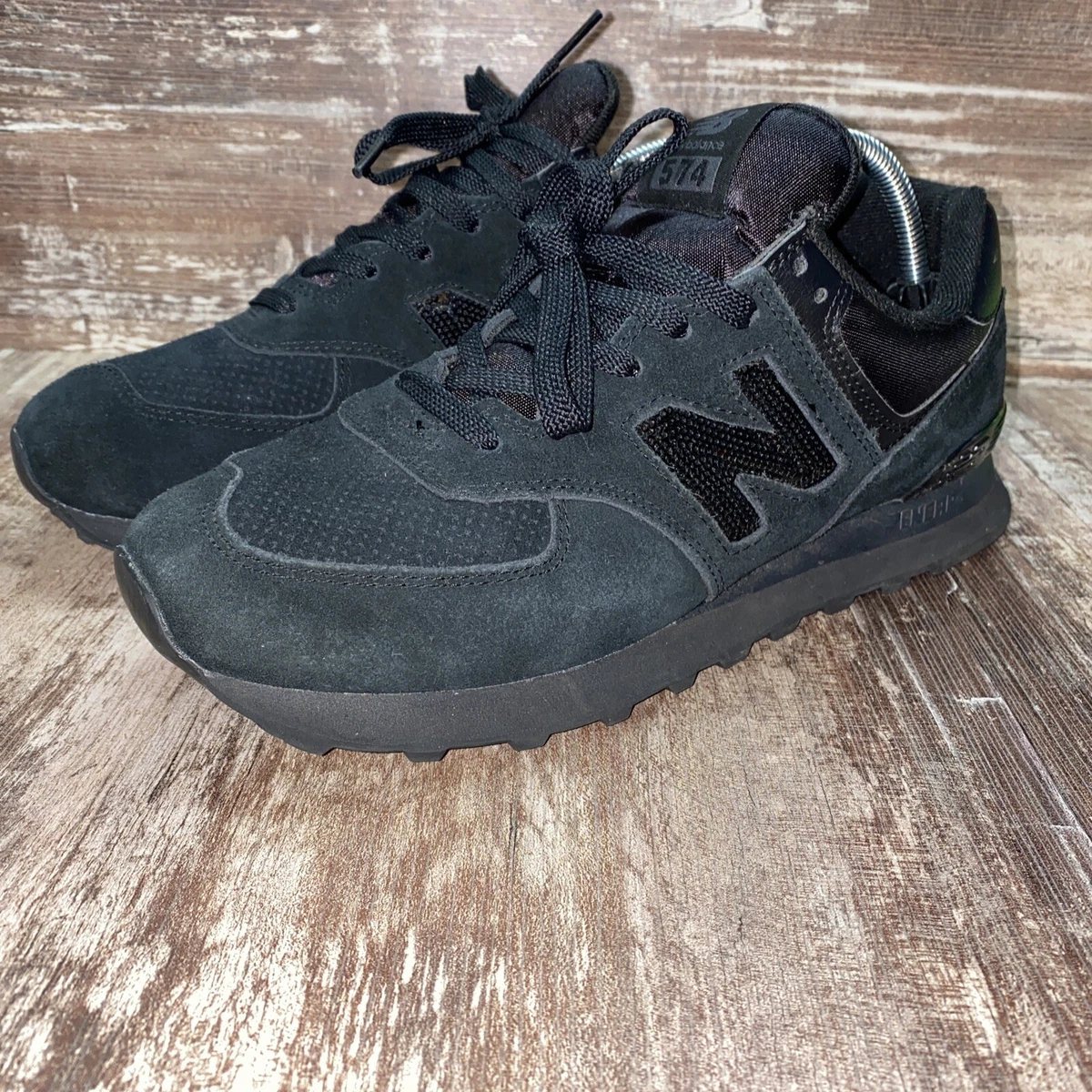 Women s New Balance 574 Suede Running Shoes Size 11.5. WL574FHA Black Suede