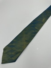 VTG Designer Ties Mens Necktie Wemlon By Wembley 1960's Abstract Green Metallic