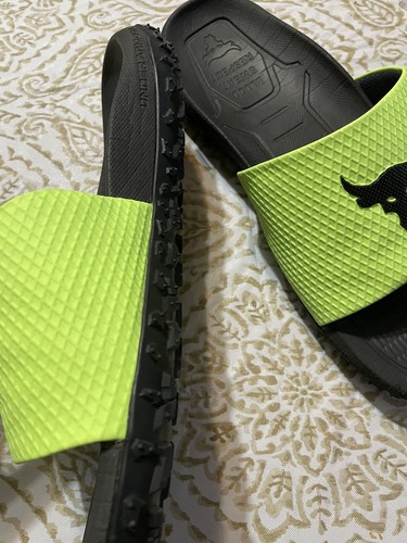 Men’s The Rock Under Armour Slides Michelin Neon Yellow Shoes Size 13 - Picture 3 of 7