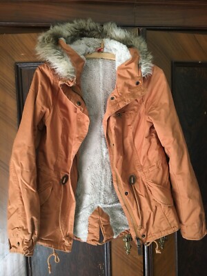 Divided Jacke Parka Kunstfell Kuschelig Warm Hellbraun Boho