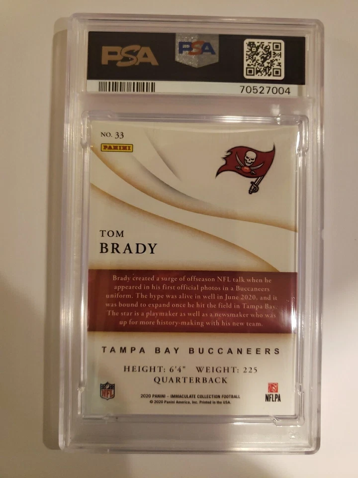 2020 Panini Immaculate Tom Brady Emerald /19 PSA 9 - Image 2 of 3