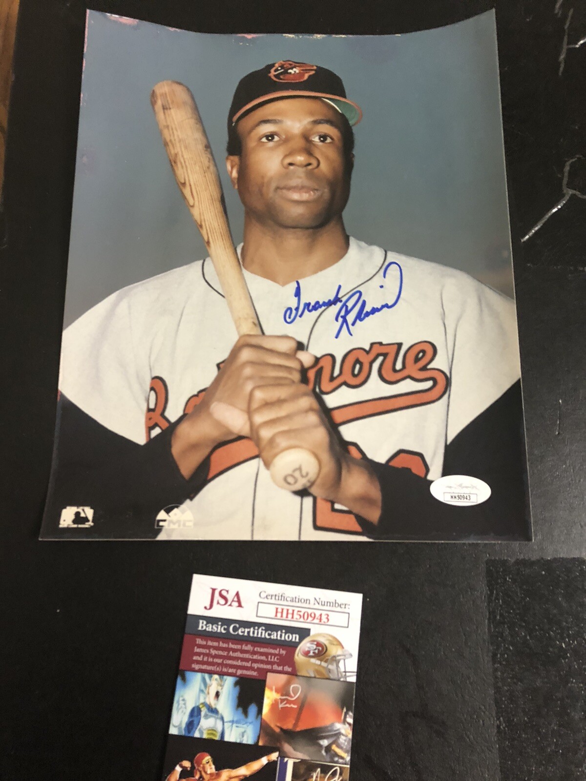 Frank Robinson Autographed Signed 8x10 Photo Bat In Hand JSA Certified 