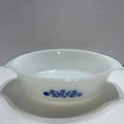 VTG Anchor Hocking Fire King Milk Glass Cornflower 1.5 Qt Casserole Dish # 433