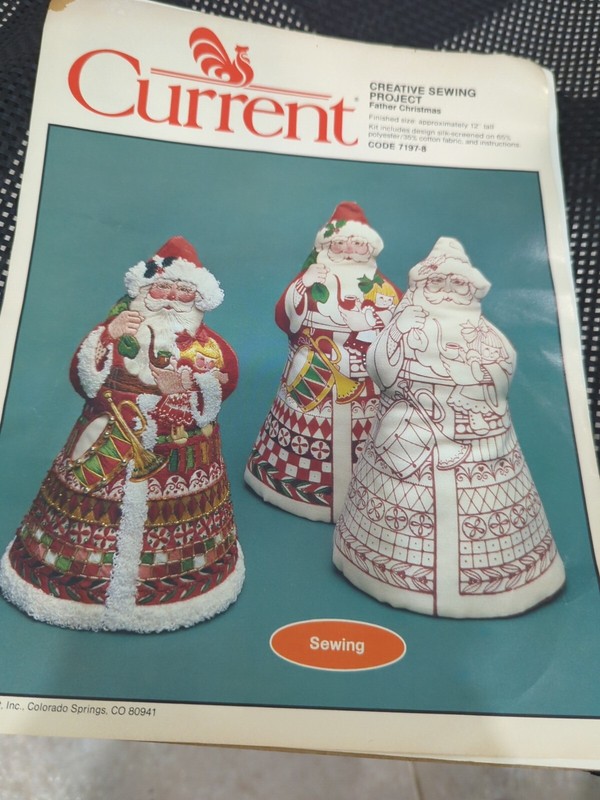 Vintage Current 1984 Father Christmas Creative Sewing Kit #7197-8 Started
