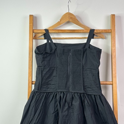 Marle Dress Womens 12 Black Sleeveless Mid Length Textured Cotton - Picture 6 of 10
