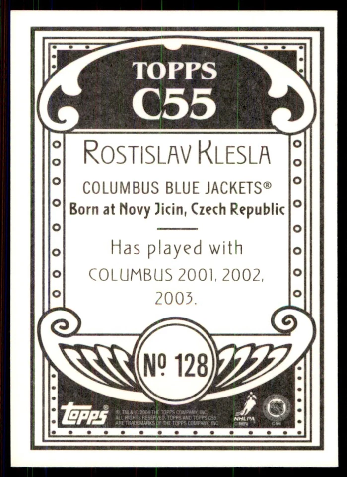 2003-04 Topps C55 Rostislav Klesla #128 - Image 2 of 2