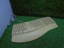 Microsoft Natural Keyboard X03-51764 Ergonomic PS/2 Vintage MISSING FOOT YELLOW
