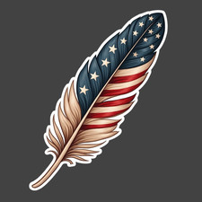 250 Years Sticker Vinyl Decal Patriotic Feather American Flag USA