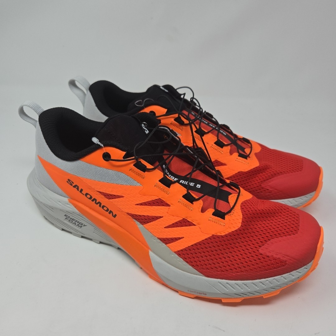 Scarpe da trail running Salomon Sense Ride 5 uomo taglia 11 rosso arancione 470462
