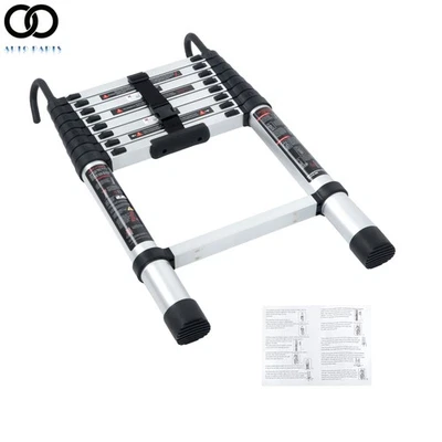 AUTOOOPARTS 8.5/10.5/12.5/14.5 FT Telescopic Extension Ladder Aluminum Folding Step Non-Slip