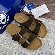 Birkenstock Arizona Mocha Suede Leather Cork Sole Men s/Women s sandals EU37-45