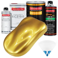 Anniversary Gold Metallic Urethane Auto Paint Quart Kit & European Clear Coat