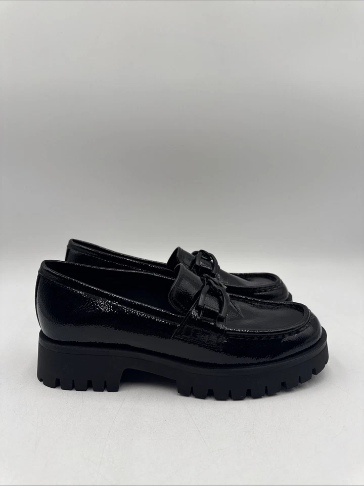Mocasín para mujer Nine West Gables charol negro talla 9 M Foto 3 de 4