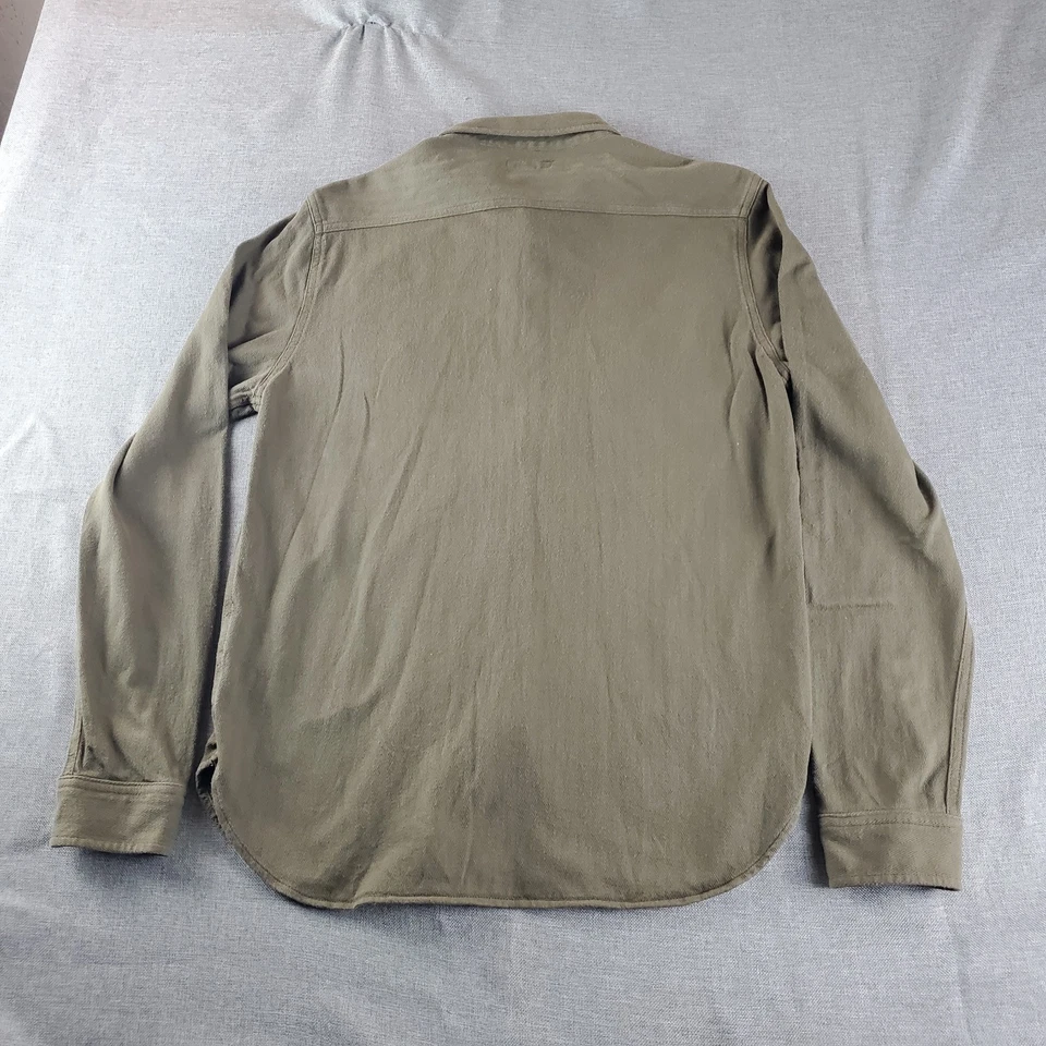 Wallace & Barnes Shirt Mens Medium Green Button Up Long Sleeve Pockets - Image 3 of 4