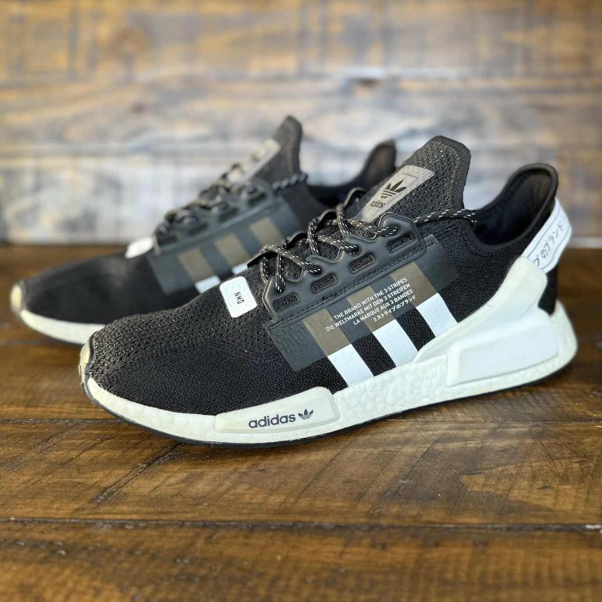 Adidas Nmd R1  V2 Sneakers Size 8 Black Adidas Kids Black NMD R1 J Trainers | Junior Couture USA main image 4