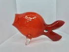 Blenko Glass 5433C Guppy Fish Vase Dreamcicle  Crackle W/label 1st Quality