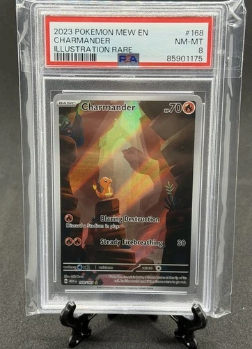 Charmander 168/165 Sv: Scarlet & Violet 151 Holo Illustration Rare PSA 8