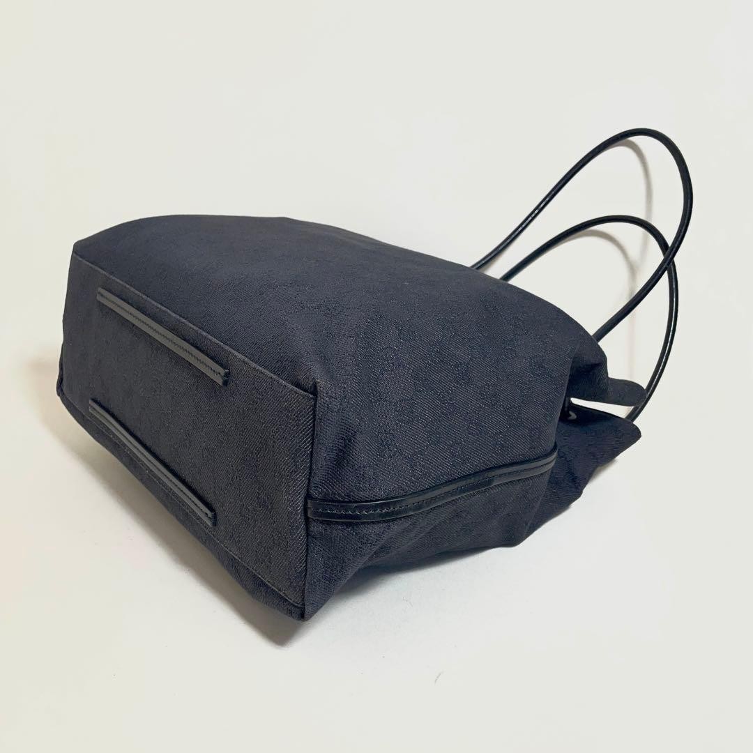 Gucci GG Canvas Tote Bag Black Leather Trim Excellent Condition thumbnail 6