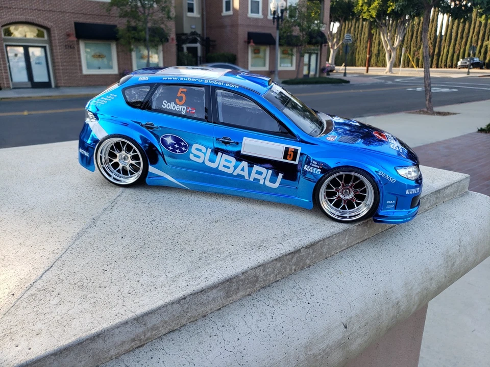 200mm 1/10 CHROME BLUE SUBARU WRX 4Tec2 drift HPI DC10 YD2 MST TT02 Body Only - Image 4 of 4