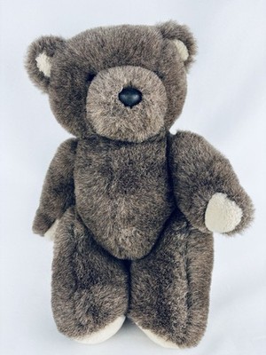 1986 Vintage Dakin Jointed Teddy Bear Brown Plush Furry Soft Stuffed Animal
