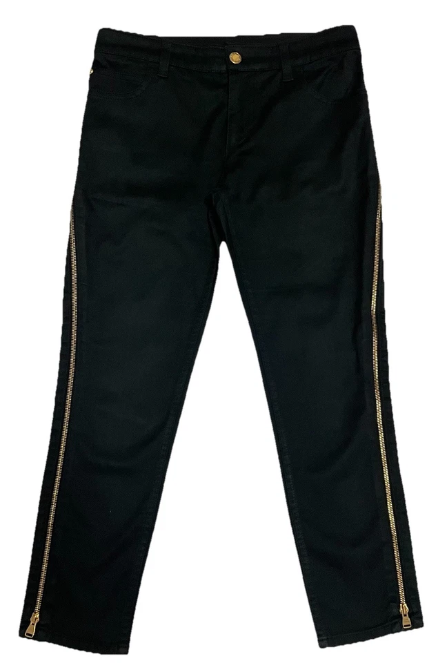 Pantalones de mezclilla ajustados Louis Vuitton para mujer talla 36 negros con cremallera lateral - Usados en Excelente Condición   Foto 4 de 4