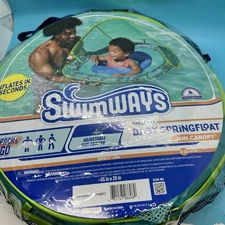 Swimways Premium Baby Springfloat With Sun Canopy Blue *9-24 Months pool float