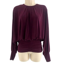 Express Deep Purple Buttery-Soft Dolman Long Sleeves Blouson Top Shirt Size S/P