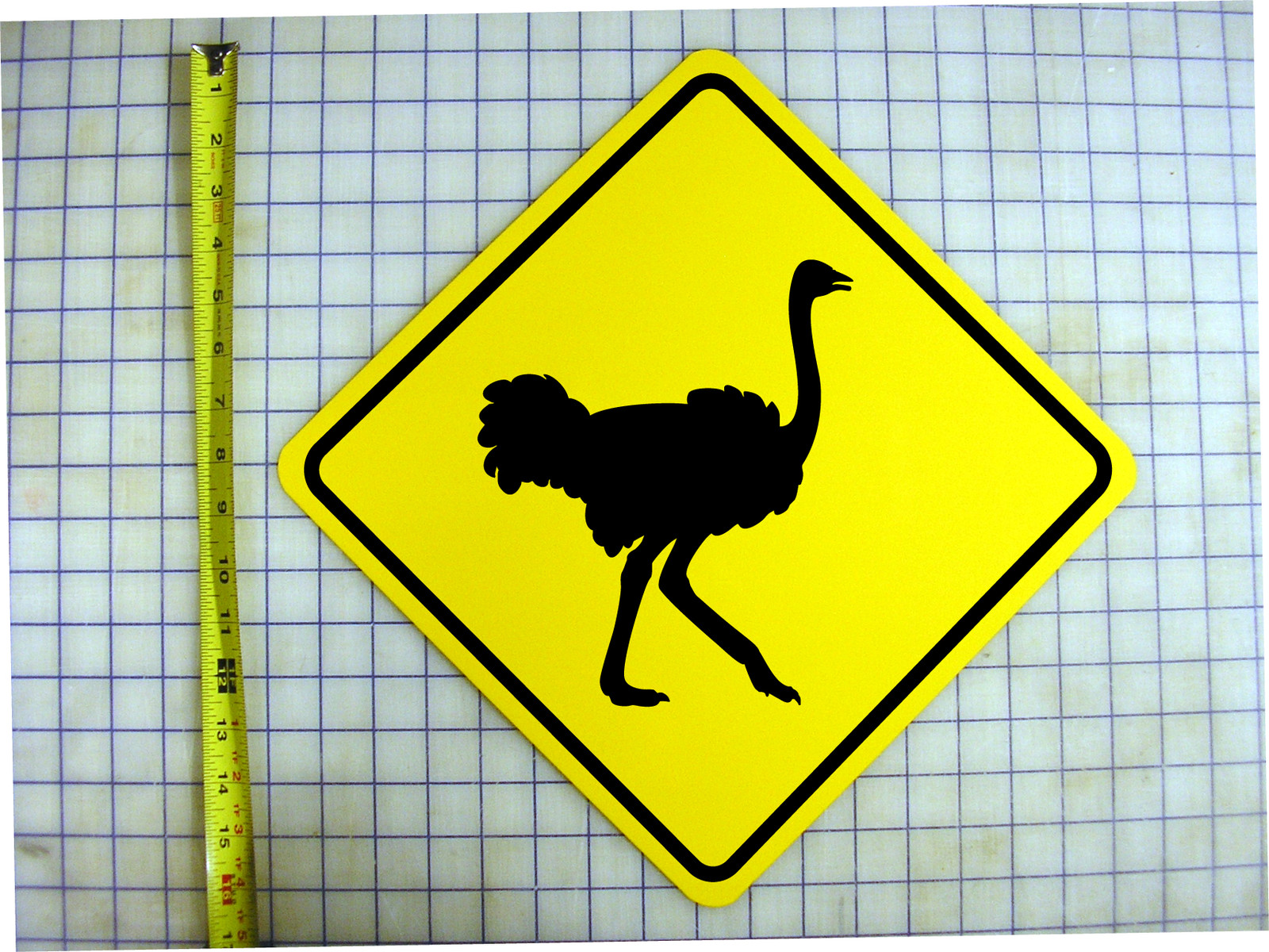 OSTRICH CROSSING YELLOW ALUMINUM SIGN | eBay