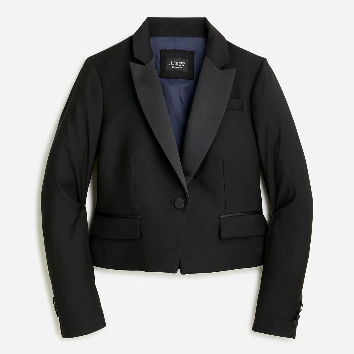モアクチュール NWT J.CREW Women Cropped Double-Breasted Blazer Jacket Italian