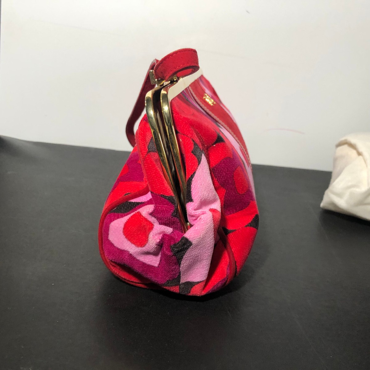 Dolce Gabbana Shoulder Bag purse Red Floral Motif Zip