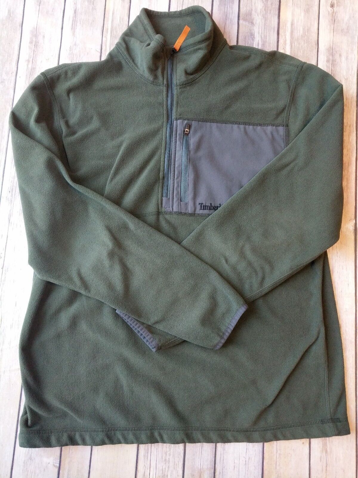 Green Timberland Fleece Jacket 1/4 zip Large - image 1