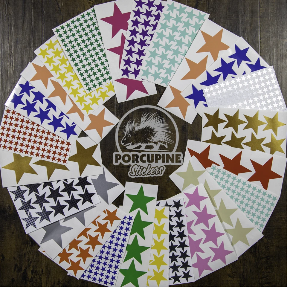 Star stickers! Pick your size and color! Permanent outdoor glossy vinyl decals. - Image 3 of 4