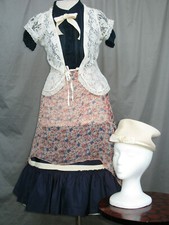Civil War Dress Women's Victorian Costume Edwardian Reenactment w Hat XS Girl's