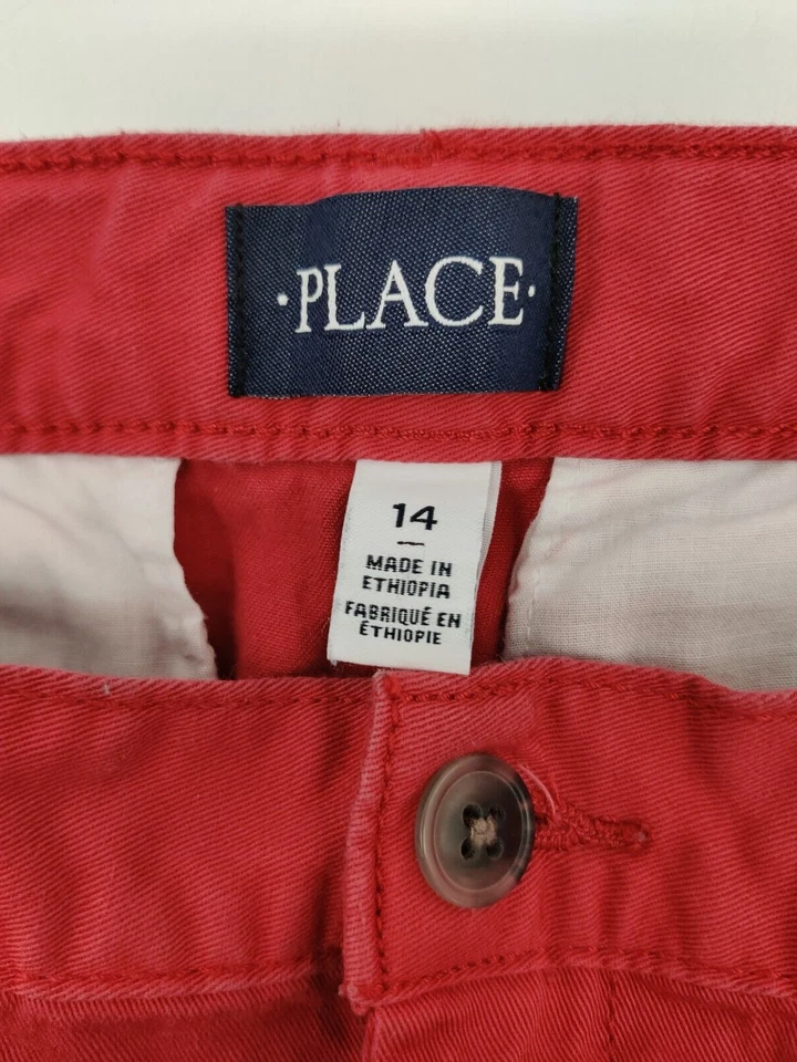 Pantalones chinos de vestir rojos talla 14 para niños Foto 3 de 4