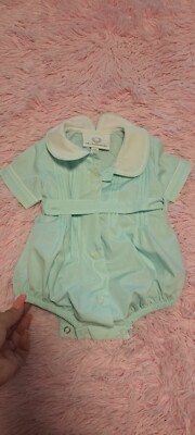 The Proper Peony  Romper Color GREEN  Girls Size 3 Months Toddler