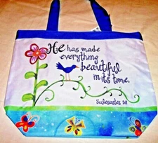 Shopping Tote DICKSONS  NEW CREATION  16-1/2" x 13-1/2", Ecclesiastes 3:11 